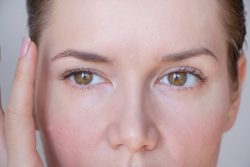 woman up close with brown eyes